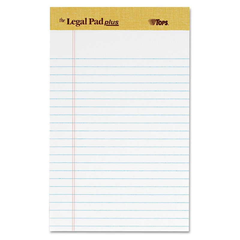 TOPS The Legal Pad Plus Writing Pads, 5" x 8", Jr. Legal Rule, 50 Sheets, 12 Pack (71500) - Image 1