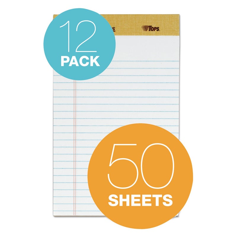 TOPS The Legal Pad Plus Writing Pads, 5" x 8", Jr. Legal Rule, 50 Sheets, 12 Pack (71500) - Image 5