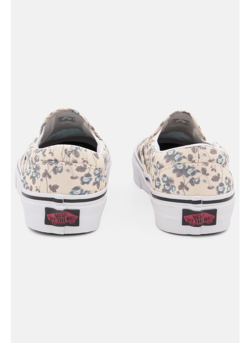 VANS Women Classic Slip On Low Cut Casual Shoes, Beige Combo  - Image 2