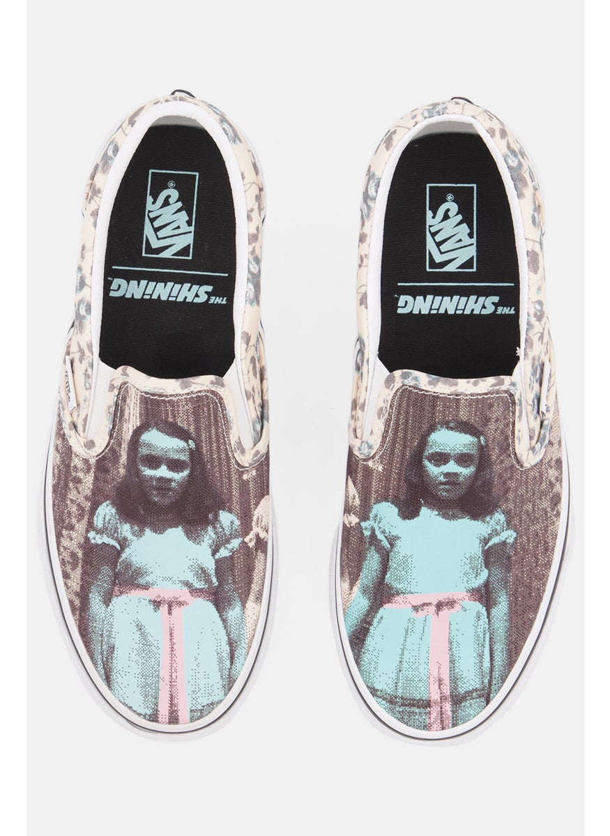 VANS Women Classic Slip On Low Cut Casual Shoes, Beige Combo  - Image 4