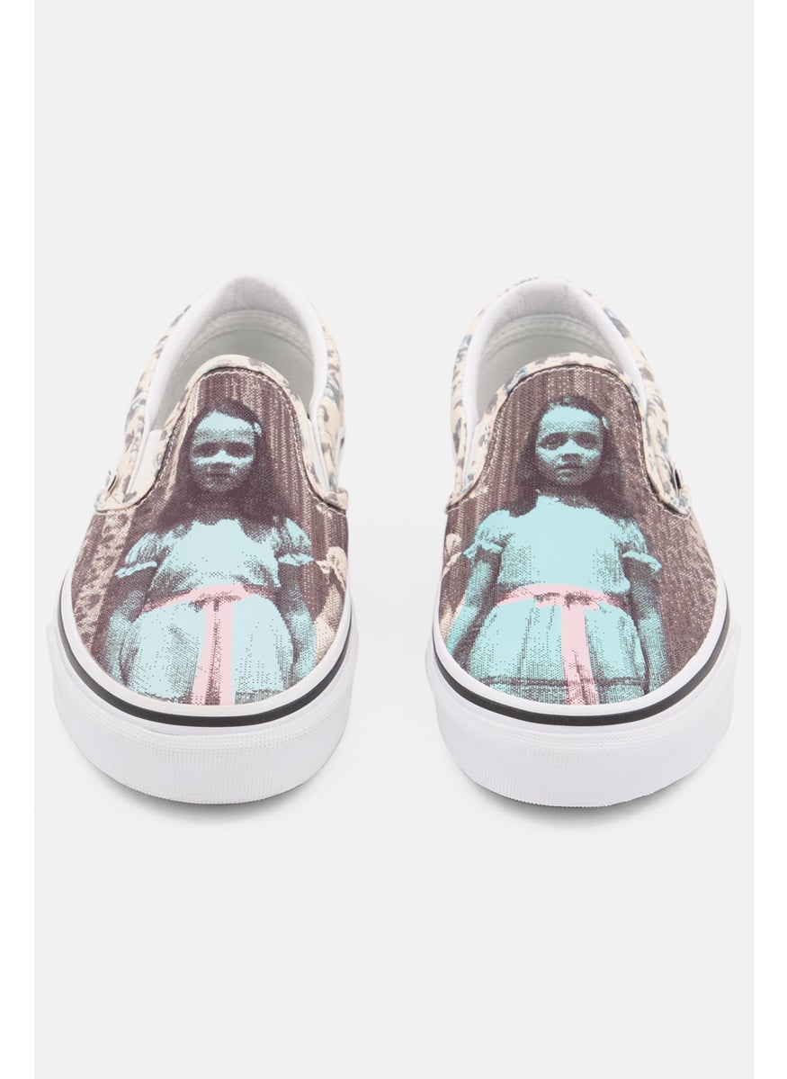 VANS Women Classic Slip On Low Cut Casual Shoes, Beige Combo  - Image 3