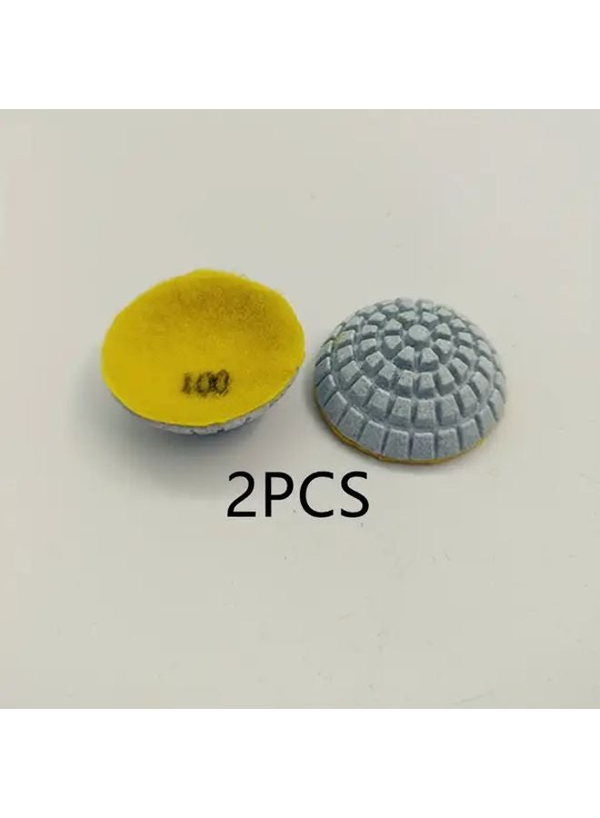 2Pcs 43MM 100 Grit Arc Shaped Diamond Wet Polishing Pads For Stone - Image 1