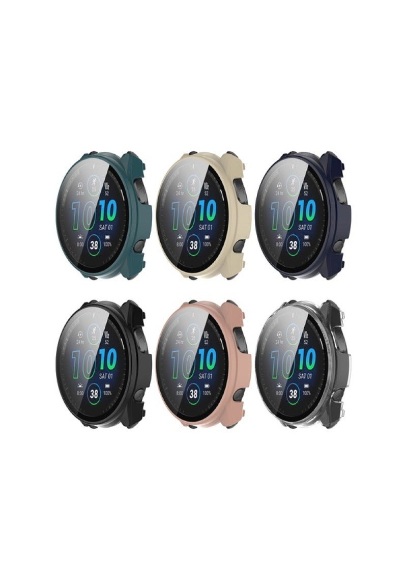 Smartwatch Protective Case: Blue Durable PC Material - Integrated Tempered Film Scratch-resistant Shockproof Cover for Forerunner 965 Smartwatch - Image 5