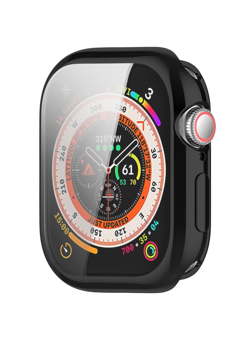 Generic - Case Compatible with Apple Watch Series 10 46mm with Screen Protector Ultra Thin Soft TPU Silicone Bumper Case Full Coverage Watch Case Protective Case Cover (Black) - Image 1