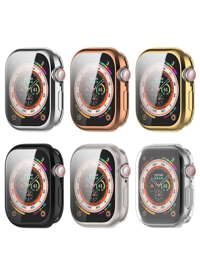 Generic - Case Compatible with Apple Watch Series 10 46mm with Screen Protector Ultra Thin Soft TPU Silicone Bumper Case Full Coverage Watch Case Protective Case Cover (Black) - Image 1