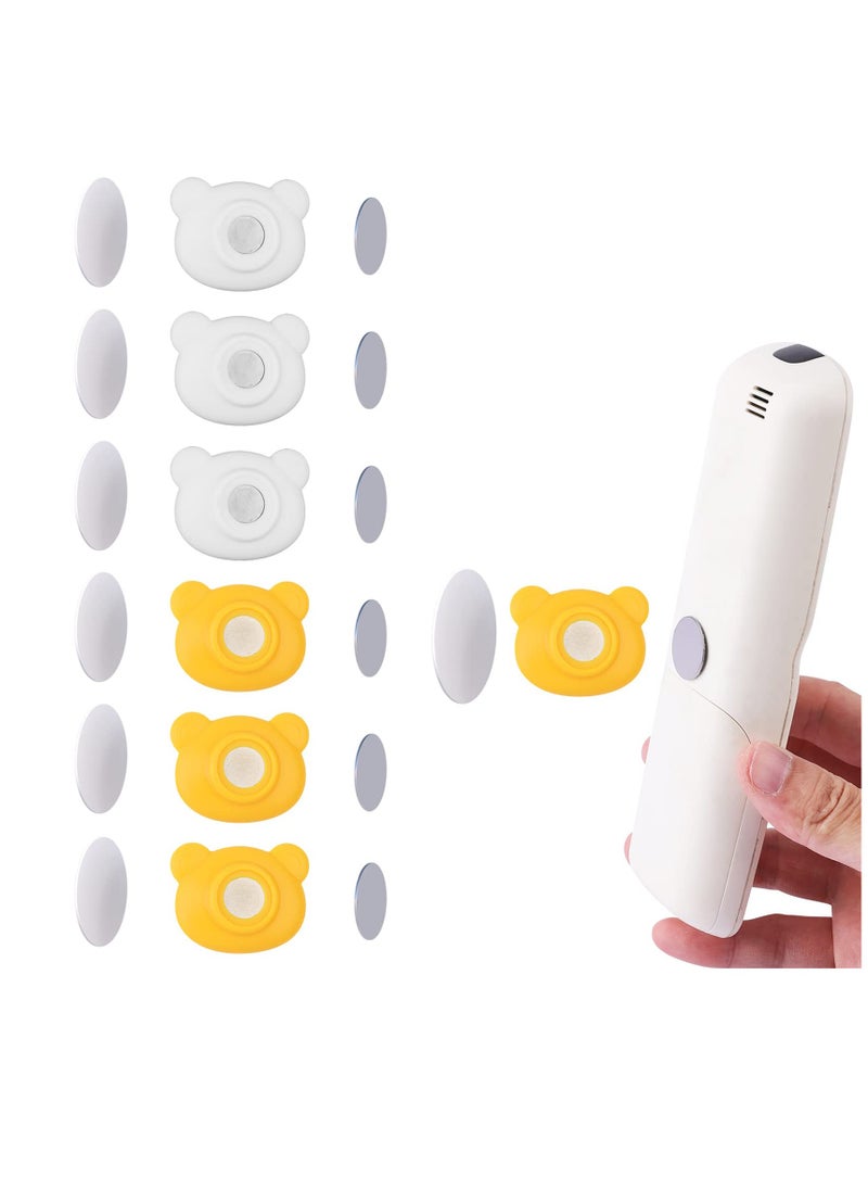 SYOSI Magnetic Remote Control Holder Wall Mount, 6pcs Cute Bear-shaped Magnetic Holder Strong Self-Adhesive Wall Holders for Remote Control Tools Keys Office Home Classroom Back of TV (2 Colors)  - Image 1