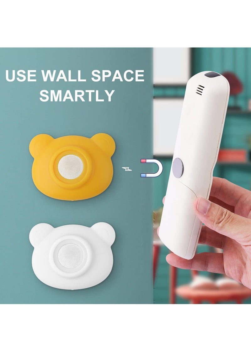 SYOSI Magnetic Remote Control Holder Wall Mount, 6pcs Cute Bear-shaped Magnetic Holder Strong Self-Adhesive Wall Holders for Remote Control Tools Keys Office Home Classroom Back of TV (2 Colors)  - Image 2