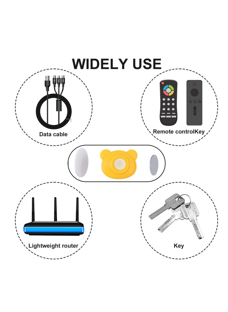 SYOSI Magnetic Remote Control Holder Wall Mount, 6pcs Cute Bear-shaped Magnetic Holder Strong Self-Adhesive Wall Holders for Remote Control Tools Keys Office Home Classroom Back of TV (2 Colors)  - Image 3