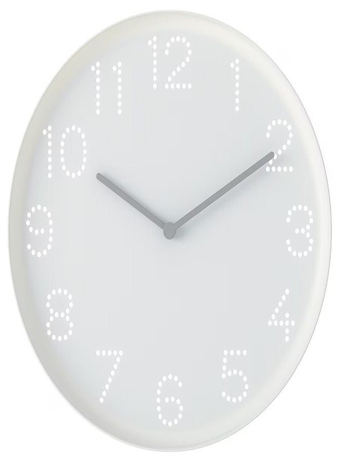 ساعة حائط بيضاء, 25 سم