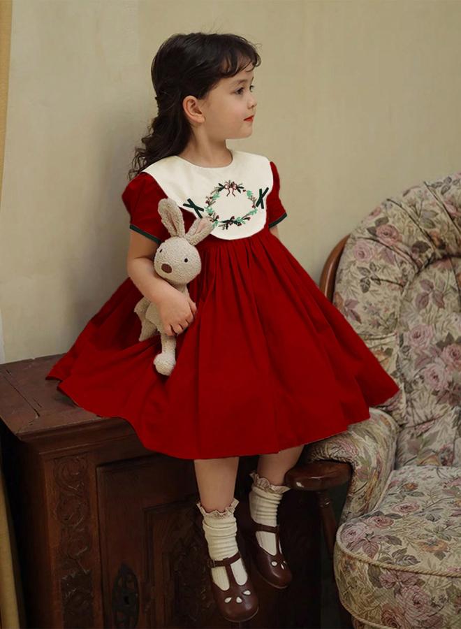 Take Two Girls Embroidered Puff Sleeve Dress - Image 4