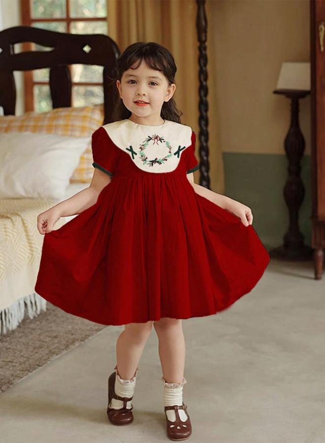 Take Two Girls Embroidered Puff Sleeve Dress - Image 3
