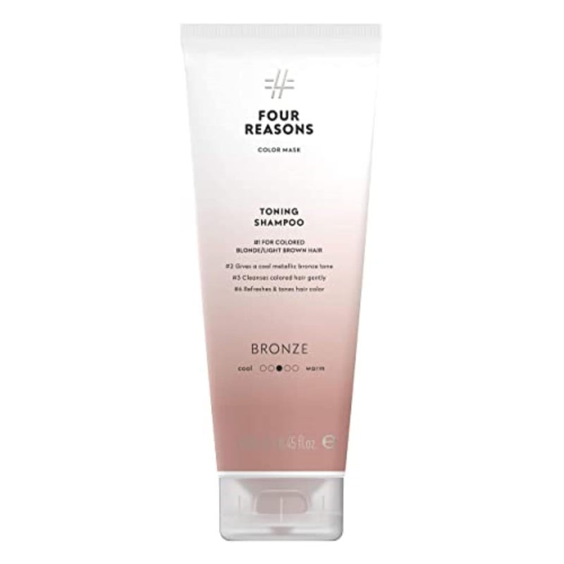 FOUR REASONS Bronze Hair Toner - Color Depositing Shampoo for Treated Hair (8 Colors, Sulfate-Free, Vegan, 8.45 Fl Oz) - Image 1