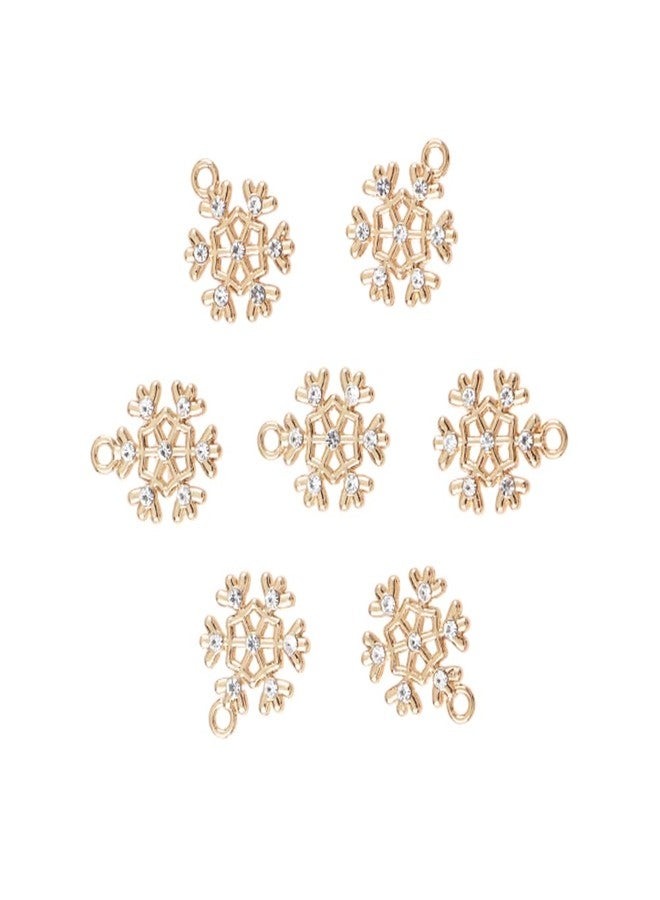 Amosfun 10pcs Christmas Snowflake Pendant Gold Rhinestone Snowflake Charms Pearl Pendants Charms for Crafting Bracelet Necklace Jewelry Making (15x18cm) - Image 1