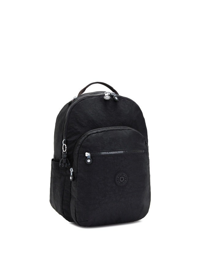 kipling Classic Seoul Ergonomic Kids School Large Backpack with Laptop Protection, 15-inch, 27L, 0.65kg, Bottle holder -Black Noir - (Black) - Image 3