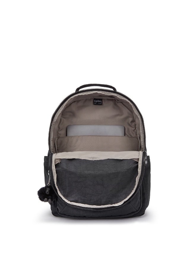 kipling Classic Seoul Ergonomic Kids School Large Backpack with Laptop Protection, 15-inch, 27L, 0.65kg, Bottle holder -Black Noir - (Black) - Image 2