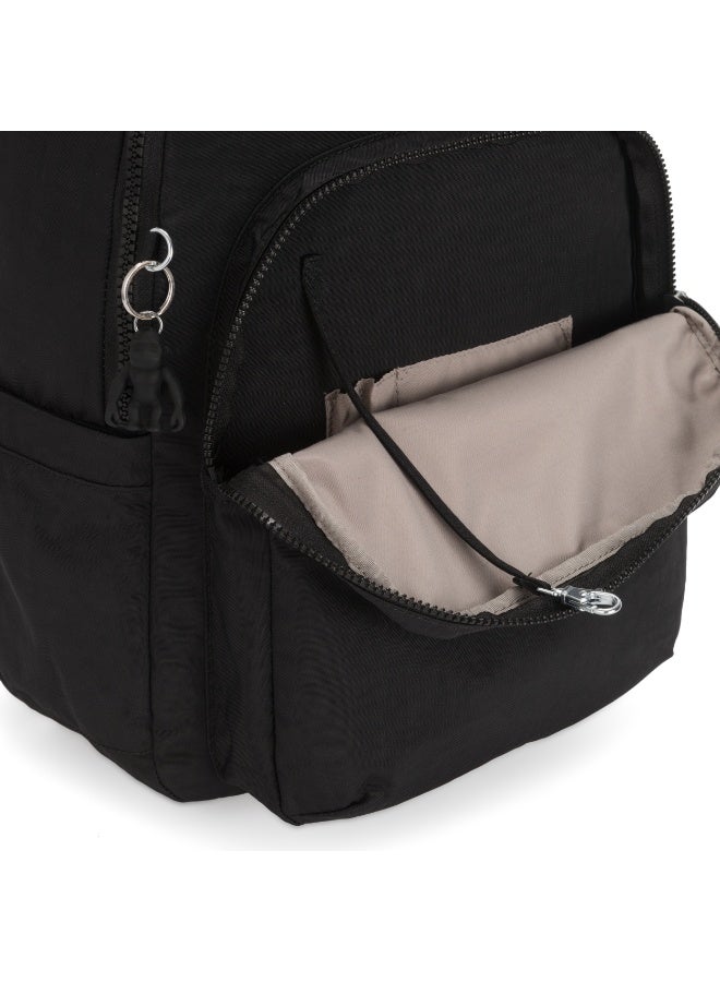 kipling Classic Seoul Ergonomic Kids School Large Backpack with Laptop Protection, 15-inch, 27L, 0.65kg, Bottle holder -Black Noir - (Black) - Image 5