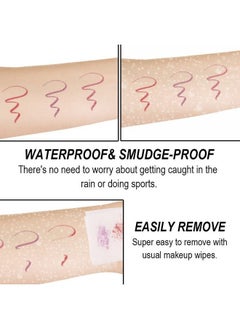 DNM DNM 3Pcs Liquid Glitter Sparkle Pink Purple Red Eyeliner Liquid Makeup Set delineadores de colores para ojos, Glitter Shimmer Sparkly Metallic Eyeliner Liner Liquid Set Eye Glitter Makeup Glue 1+5+10  - Image 5