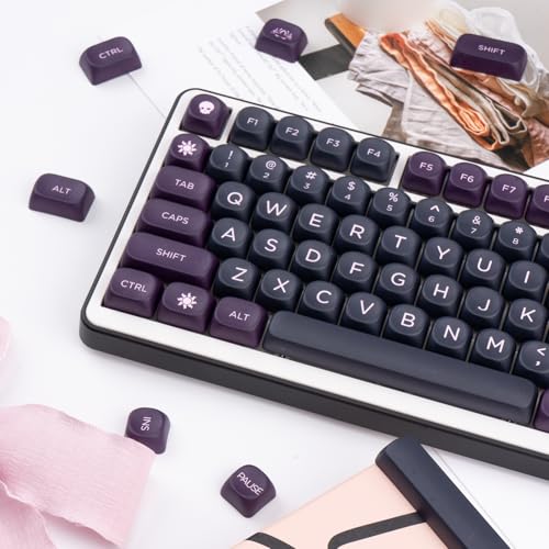 GEKUCAP PBT Keycaps 126 Keys MOA Profile Keycap Black Purple Custom Keyboard Keycaps Set 5 Side Dye Sublimation Key caps for Cherry Gateron MX Switches Keyboards - Image 3