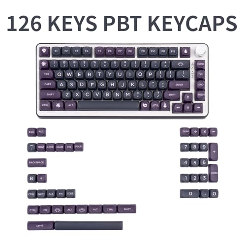 GEKUCAP PBT Keycaps 126 Keys MOA Profile Keycap Black Purple Custom Keyboard Keycaps Set 5 Side Dye Sublimation Key caps for Cherry Gateron MX Switches Keyboards - Image 2