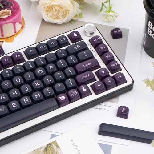 GEKUCAP PBT Keycaps 126 Keys MOA Profile Keycap Black Purple Custom Keyboard Keycaps Set 5 Side Dye Sublimation Key caps for Cherry Gateron MX Switches Keyboards - Image 4