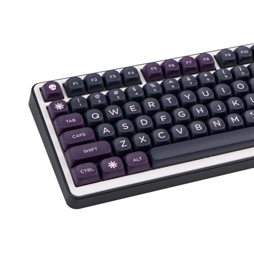 GEKUCAP PBT Keycaps 126 Keys MOA Profile Keycap Black Purple Custom Keyboard Keycaps Set 5 Side Dye Sublimation Key caps for Cherry Gateron MX Switches Keyboards - Image 1