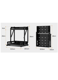 TYCOM Pull Out Spice Rack Organizer For Countertop and Cabinet, Standing Shelf Jars Storage Holder, Foldable Seasoning Shelf Organizer for Kitchen Storage,2 Layer White.  - Image 5