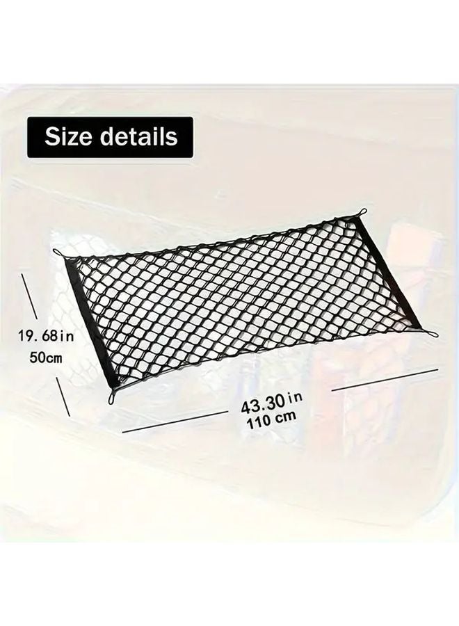 Black Elastic Car Trunk Storage Mesh Bag With Hooks For Motorcycle Bike Cars Trucks ATVs - Image 3