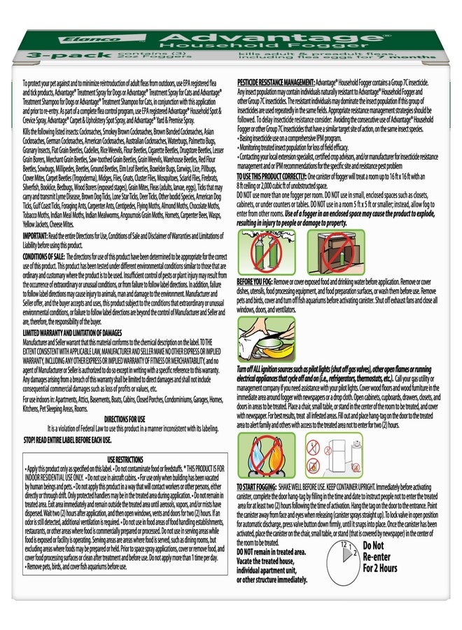 Advantage Household Fogger | Kills Fleas & Ticks | Flea Fogger for Home | 2 oz. Canisters (Pack of 3) - Image 2