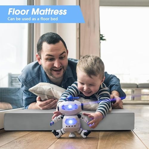 CYMULA Memory Foam Camping Mattress Pad,3 in Sleeping Pad for Camping,Non-Slip Bottom Floor Cot Mattress Bed with Portable Roll up Mattress Pad Mat for Travel Truck Guest Bed Tent (Kids 63 * 25) - Image 4