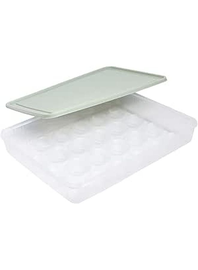 Large Capacity Plastic Egg Storage Box With Dispenser Lid For Home Kitchen - Image 1