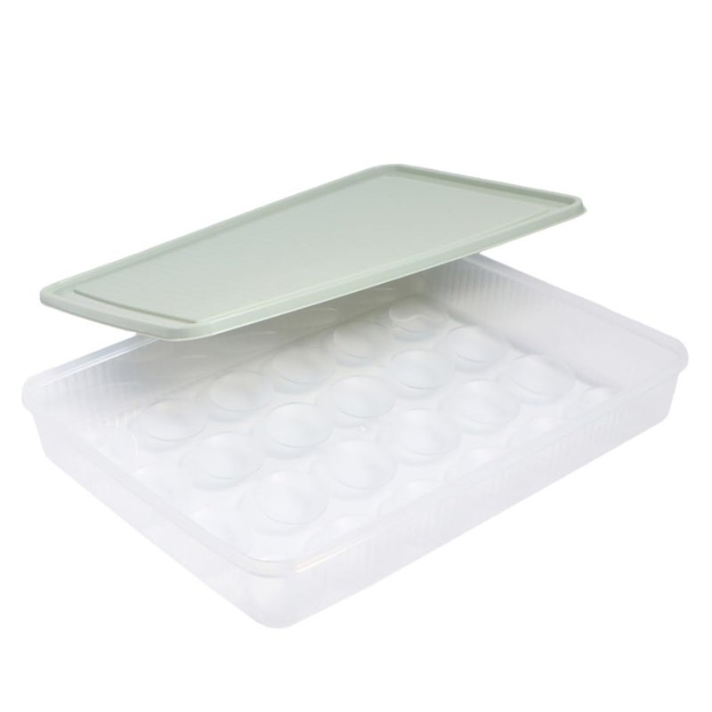 Large Capacity Plastic Egg Storage Box With Dispenser Lid For Home Kitchen - Image 2