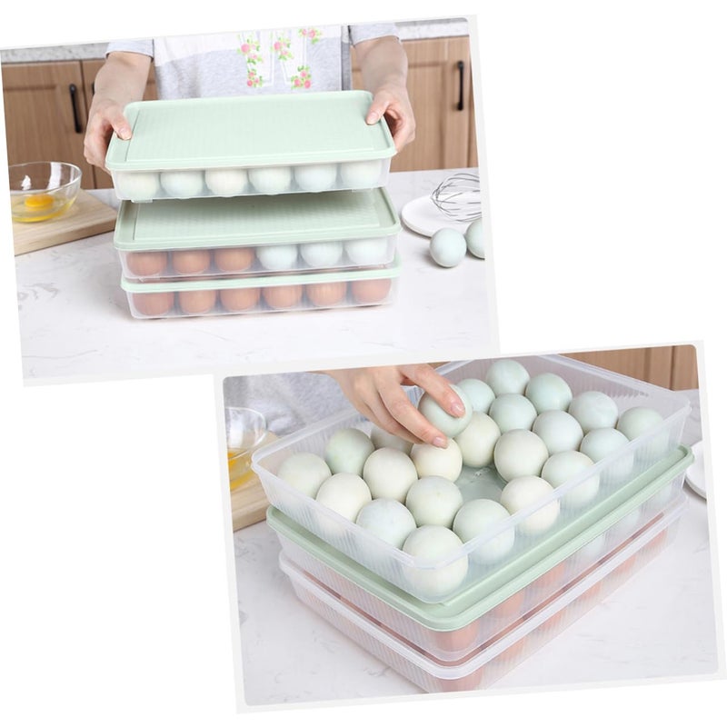 Large Capacity Plastic Egg Storage Box With Dispenser Lid For Home Kitchen - Image 5