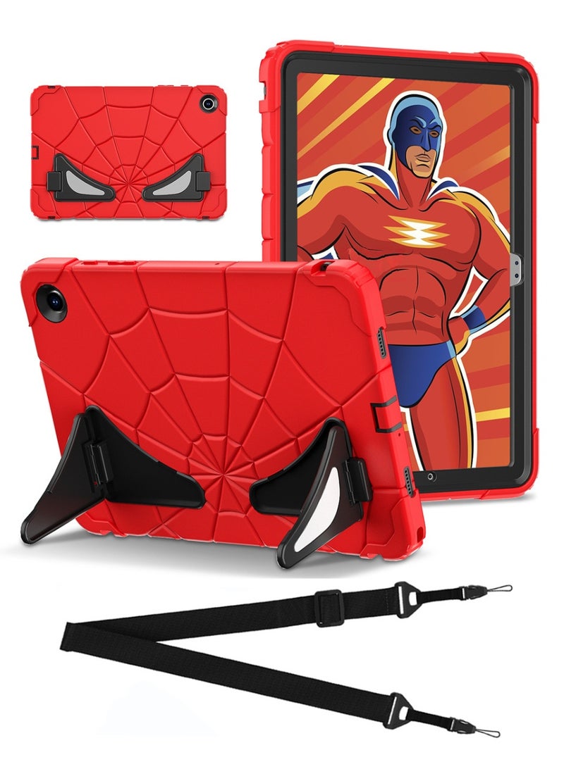 حافظة واقية للكمبيوتر اللوحي Samsung Galaxy Tab A9 مقاس 8.7 بوصة مع حزام كتف وحامل حافظة لطيفة للكمبيوتر اللوحي للأطفال بتصميم كرتوني حافظة واقية متعددة الطبقات من السيليكون مقاومة للصدمات مصممة حصريًا لطراز A9 أسلوب أولاد - Image 2