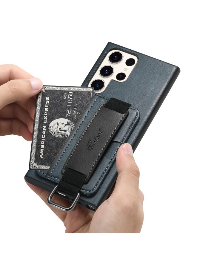 سوتين جراب لهاتف Samsung Galaxy S24 Ultra 5G H13 محفظة بطاقات وحزام معصم وحامل جراب هاتف من البولي يوريثان - Image 5