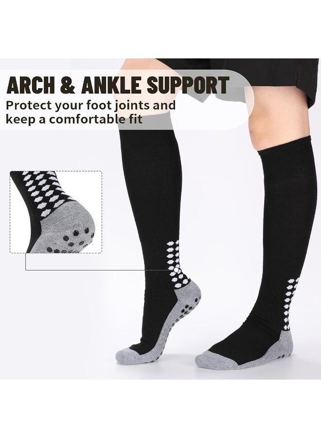 3 pairs of grabbing soccer socks men's cushioned anti slip soccer basketball sports socks knee length socks - Image 2