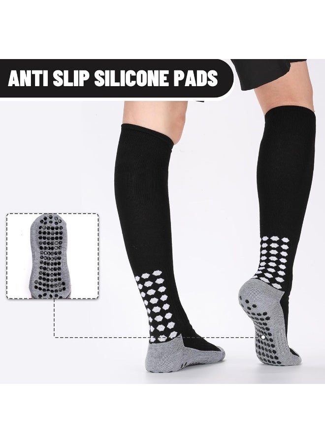 3 pairs of grabbing soccer socks men's cushioned anti slip soccer basketball sports socks knee length socks - Image 3