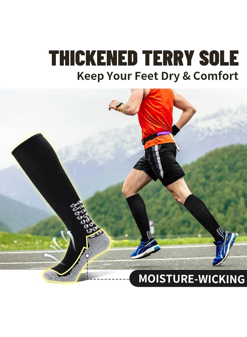 3 pairs of grabbing soccer socks men's cushioned anti slip soccer basketball sports socks knee length socks - Image 4