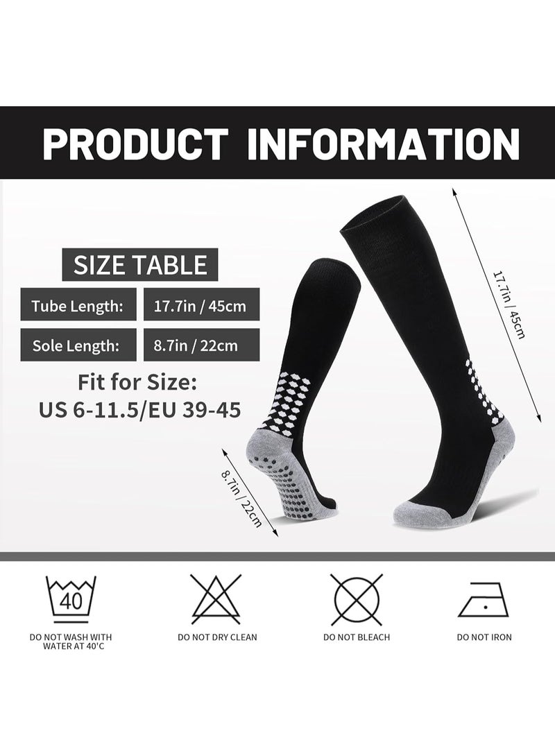 3 pairs of grabbing soccer socks men's cushioned anti slip soccer basketball sports socks knee length socks - Image 5