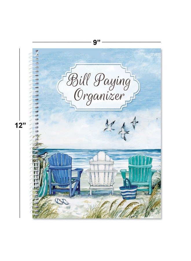 Current By The Sea Bill Paying Organizer Book Personal Account Book, 9" By 12 Inch, Spiralbound, 14 Pockets, 32 Label Stickers, Bill Tracking  - Image 3