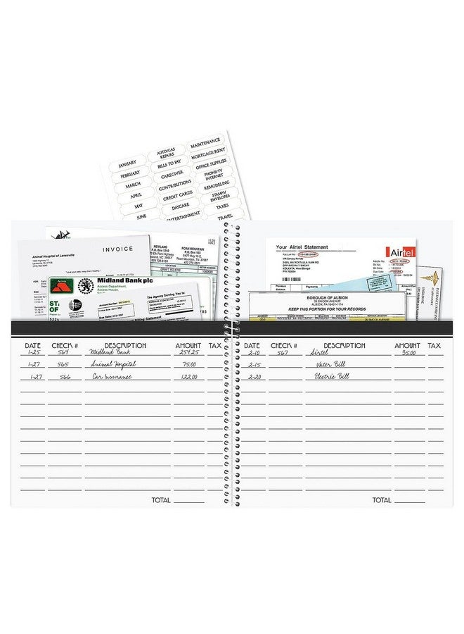 Current By The Sea Bill Paying Organizer Book Personal Account Book, 9" By 12 Inch, Spiralbound, 14 Pockets, 32 Label Stickers, Bill Tracking  - Image 2
