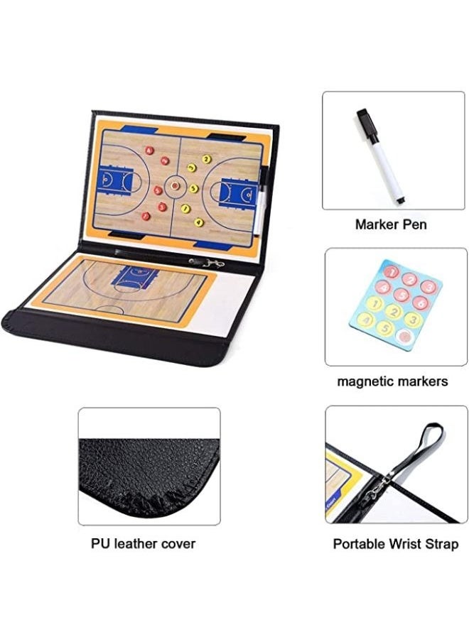 EasyLife - Basketball Coaching Board Professional Coaches Clipboard  Portable Strategy Coach Board Kit Tactical Magnetic Board Kit with Marker and Bag - Image 1