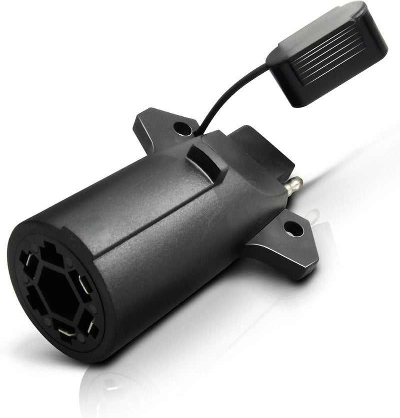 OPT7 7 Pin to 4 Pin Trailer Adapter w/Secure Tab, 7 Way Blade to 4 Way Flat Trailer Light Connector for Pickup Truck Trailer Tow Hitch, 3.75" Long x 1.75" Diameter - Image 1