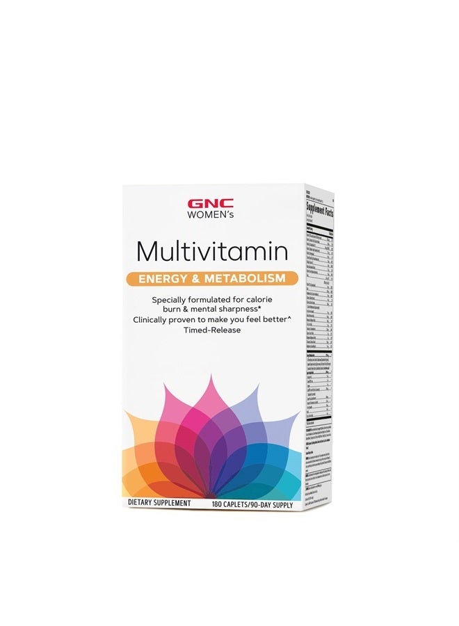 GNC Women's Multivitamin - Energy & Metabolism | Supports Increased Energy, Performance, Metabolism & Cardiovascular Health | Daily Vitamin Supplement |180 Caplets - Image 1