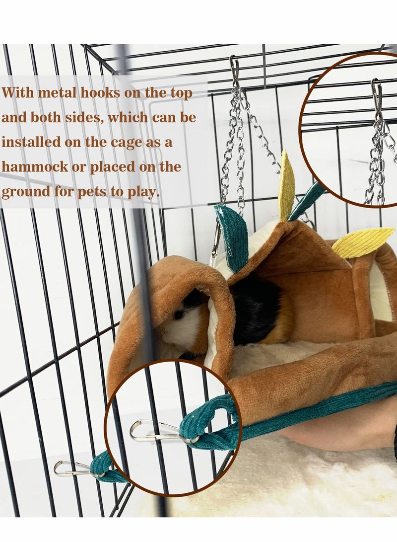 SYOSI Hanging Hammock, Winter Warm Rat Tunnel, Plush Cage Hideout with Metal Hook, for Ferret, Hedgehog - Image 4