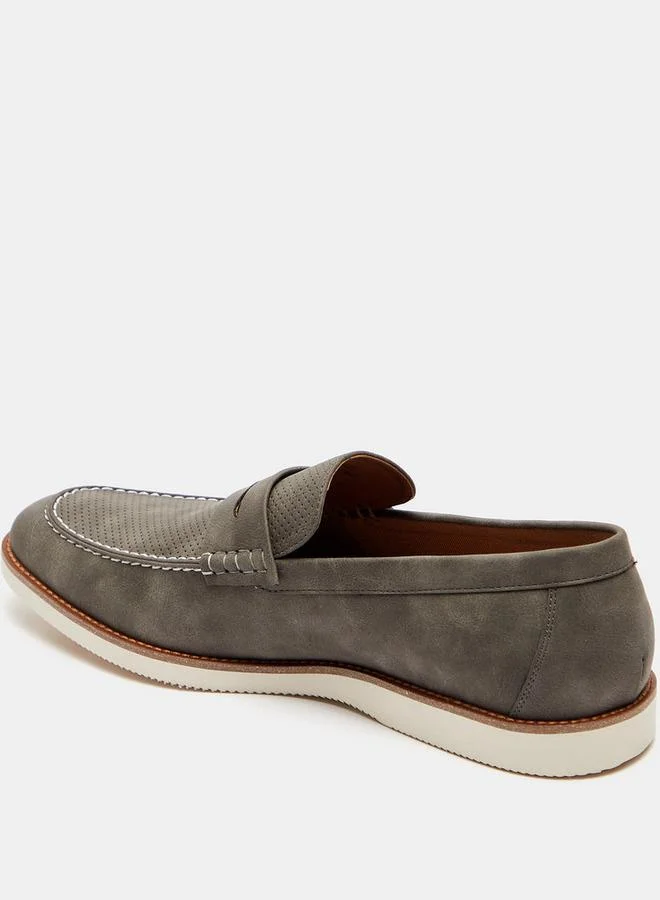 DUCHINI Men's Solid Slip-On Loafers