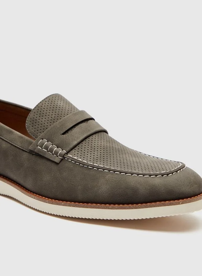 DUCHINI Men's Solid Slip-On Loafers