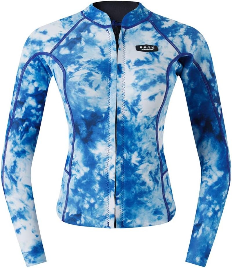 klarako Women's Ladies 2mm Wetsuits Jacket Long Sleeve Neoprene Wetsuit Top for Sea Kayaking Boadyboard Dinghy - Image 1