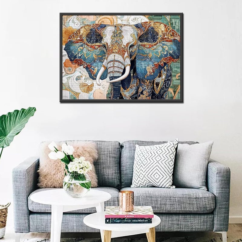 Tucocoo 1000 Piece Jigsaw PuzzleBeautiful Elephant Puzzles 1000 Pieces for AdultsFloral Typical Background Exquisite Elephant Puzzles for Adults Puzzles for Adults 1000 Pieces Puzzles Gifts - Image 3