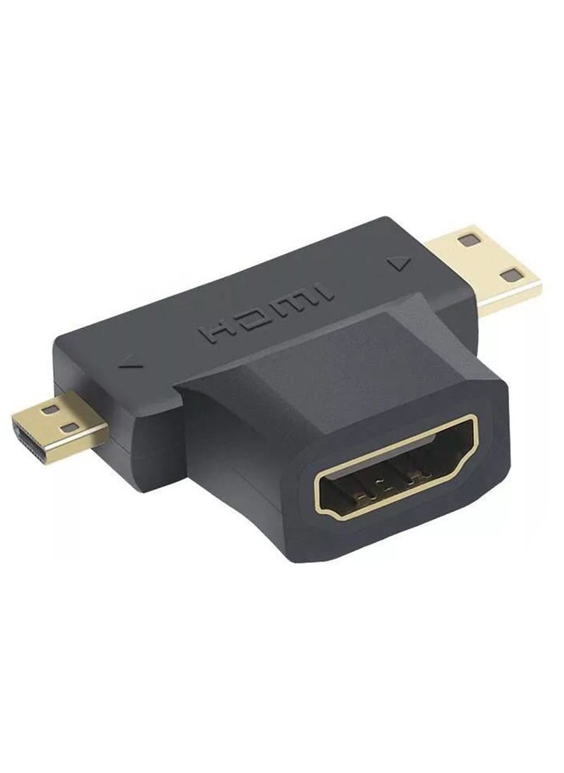Generic Mini HDMI to HDMI Micro HDMI to HDMI Adapter Connector Mini HDMI Micro HDMI Male to HDMI Female Adapter  - Image 1