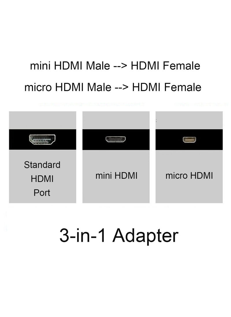 Generic Mini HDMI to HDMI Micro HDMI to HDMI Adapter Connector Mini HDMI Micro HDMI Male to HDMI Female Adapter  - Image 2